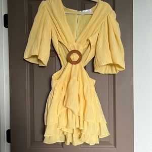 yellow cut out dress
